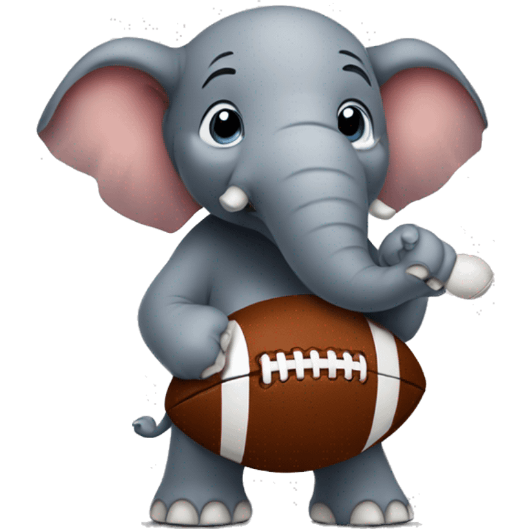 Elephant holding an American football emoji