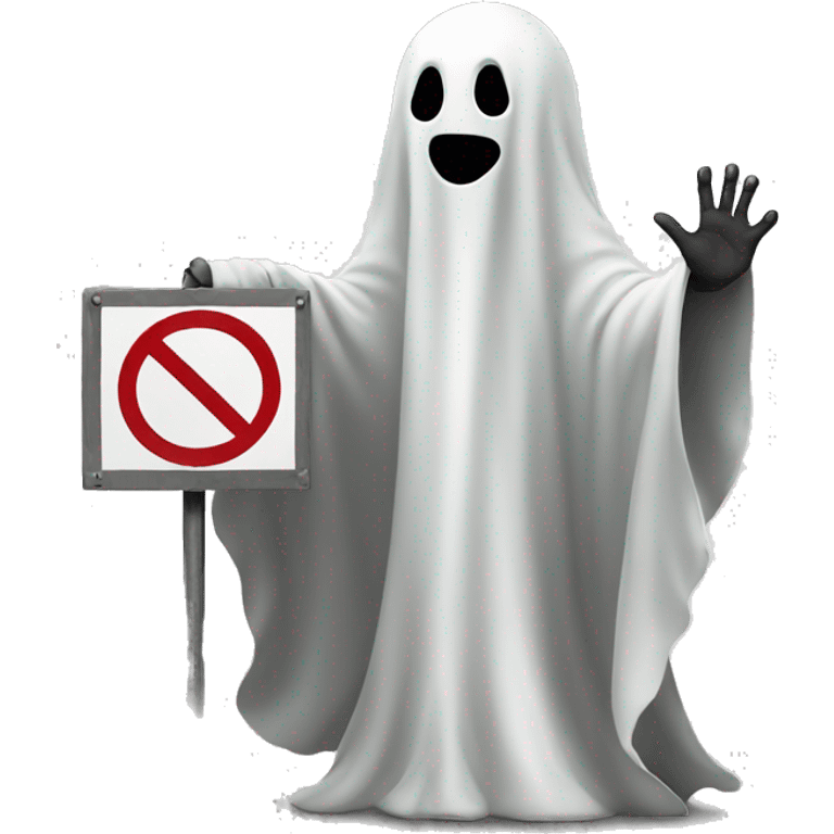 Ghost holding a 'no entry' sign website emoji