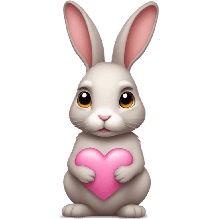 rabbit pink heart emoji