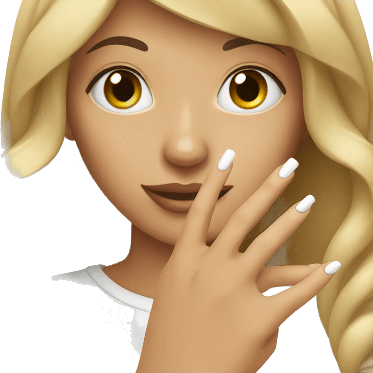 women doing her nail emoji