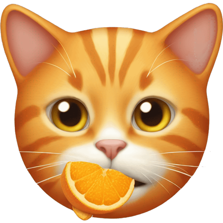 orange cat eating emoji