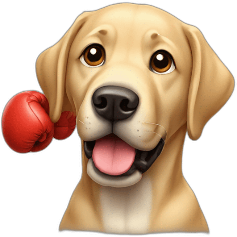 labrador with boxing gloves emoji