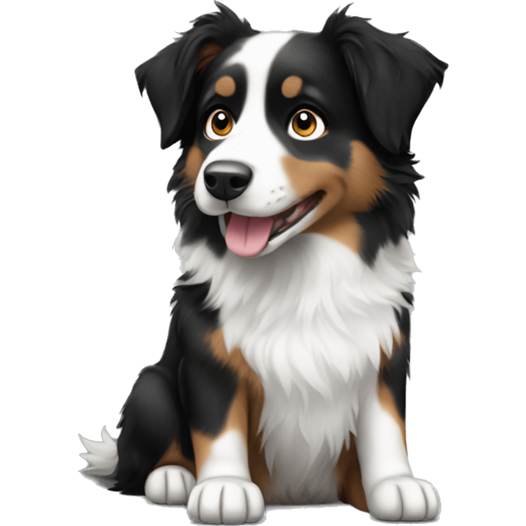 Black and white Australian Shepherd emoji