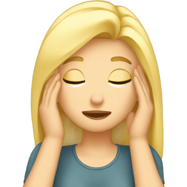 Blonde girl facepalm emoji