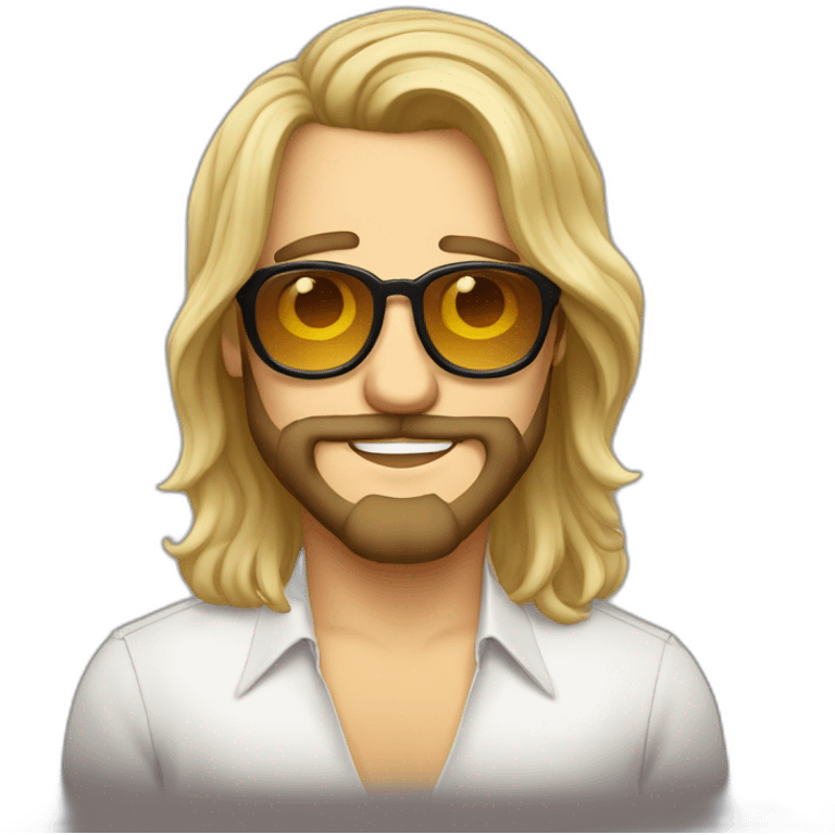 Big lebowsky blond round glasses chaotic beard long hair drink rhum emoji