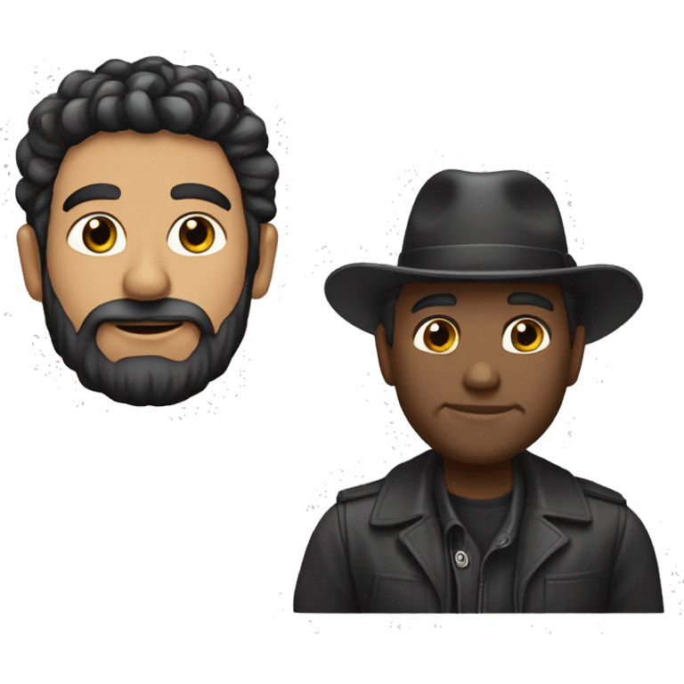 Chico mayor, pelo negro, moreno, con barba negra, con un pincel de pintor en la mano emoji