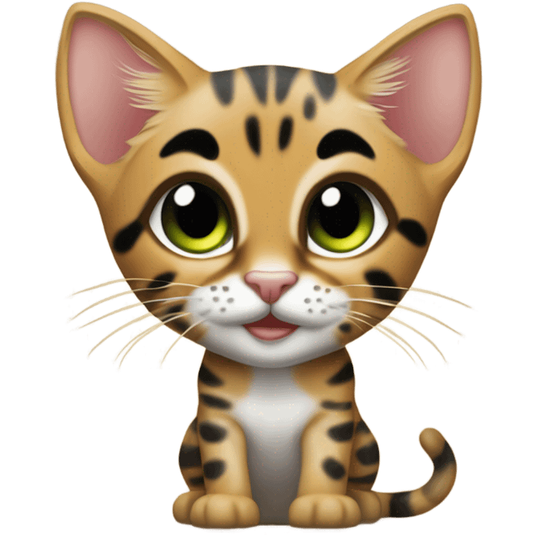 cute Bengal kitten emoji