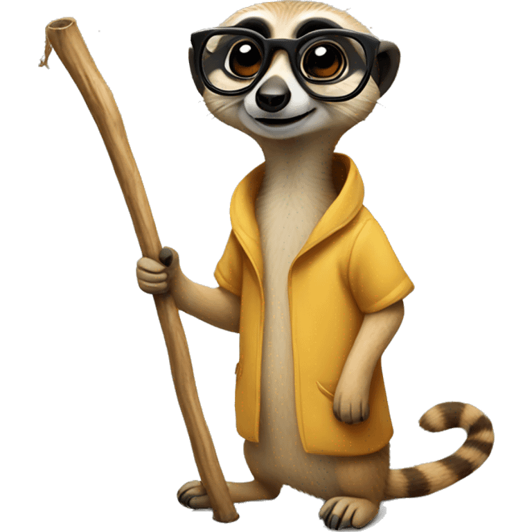 meerkat with glasses and a stick  emoji