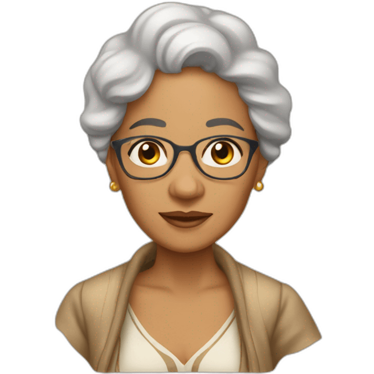 Beautiful old lightskin woman with sailling emoji