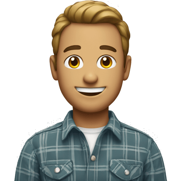 smiling man with plaid shirt emoji