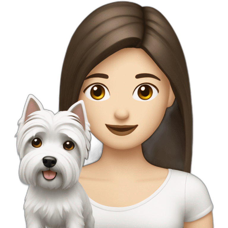 westie with a brunette person emoji