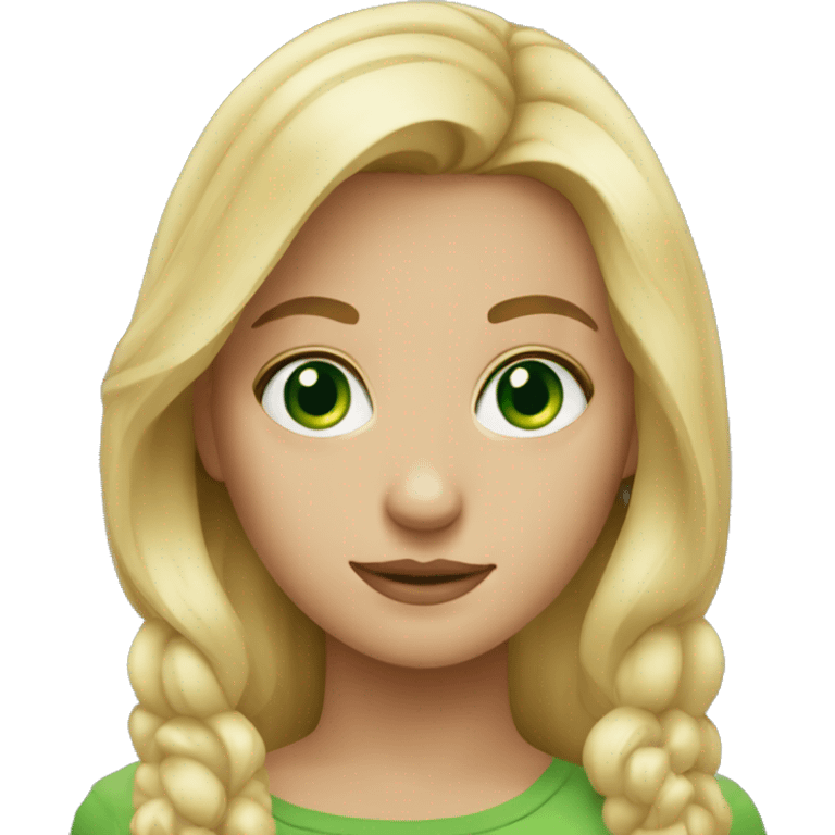 A blonde girl with green eyes emoji