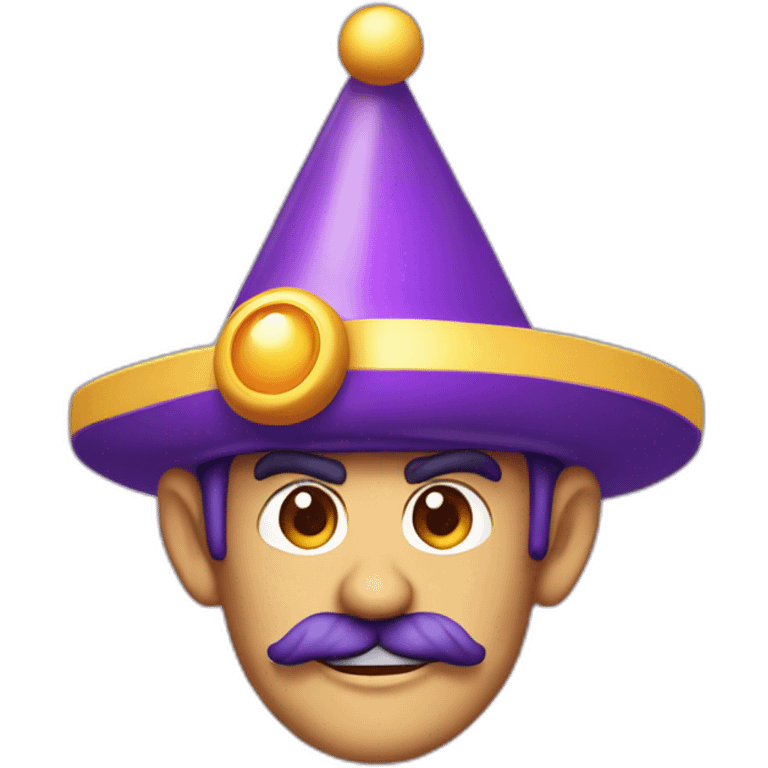 waluigi wearing a birthday party hat emoji