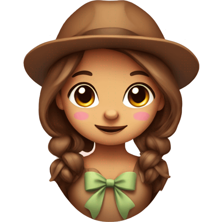 Cute beaver girl with a bow emoji