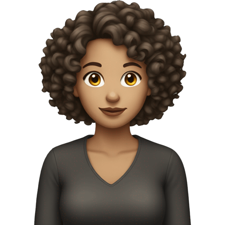 brunette girl with curls emoji