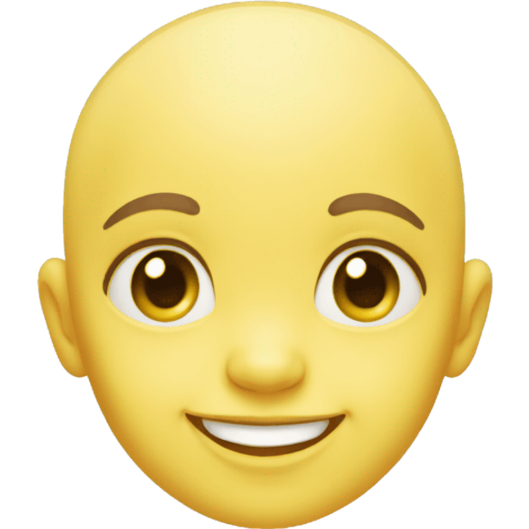 baby head, smiling, yellow skin, bald emoji