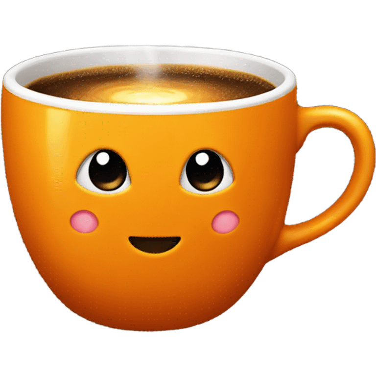 A steaming orange coffee cup with a tiny spark above it, symbolizing creativity brewing with caffeine. Perfect for brainstorming vibes. emoji