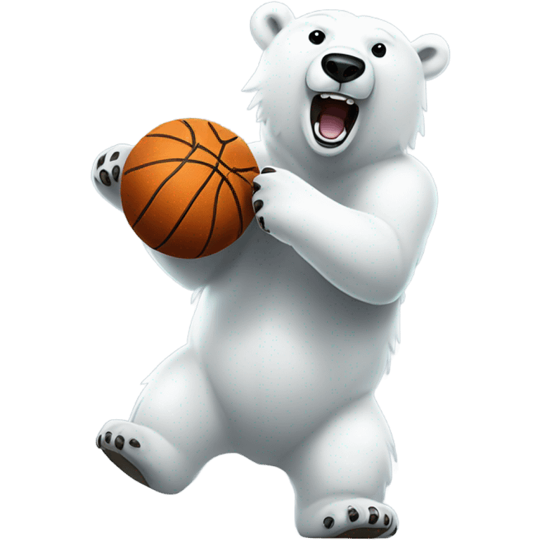 Polar bear playing basketball  emoji