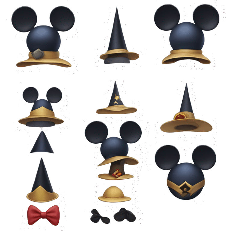 mickey ears from disney world with  small Wizard Hat  emoji