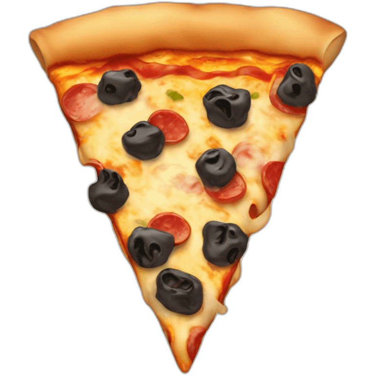 pizza with dark toppings emoji