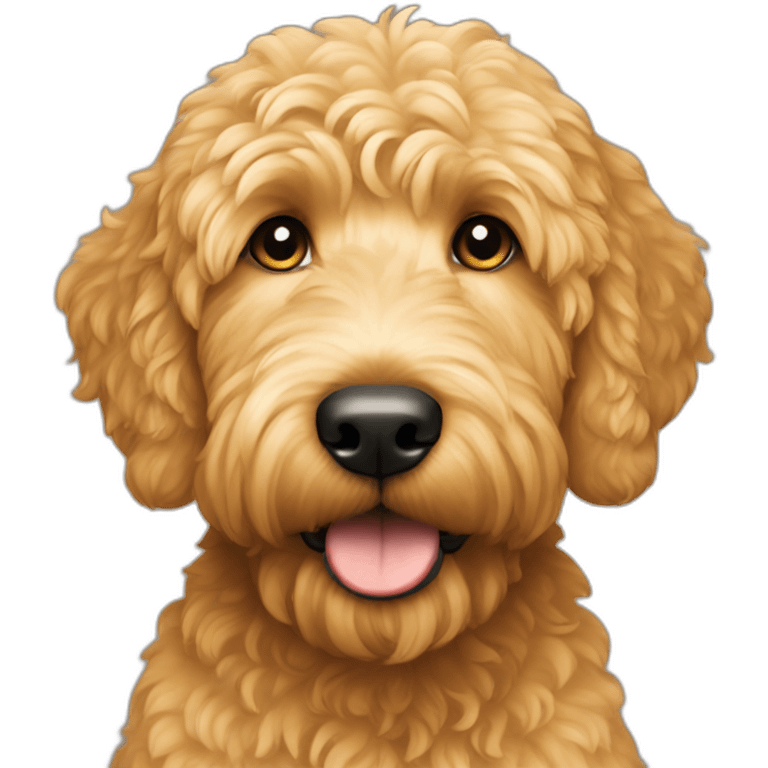 Golden doodle with short hair gold emoji