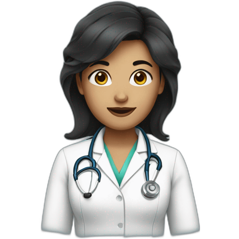 dark hair woman doctor emoji