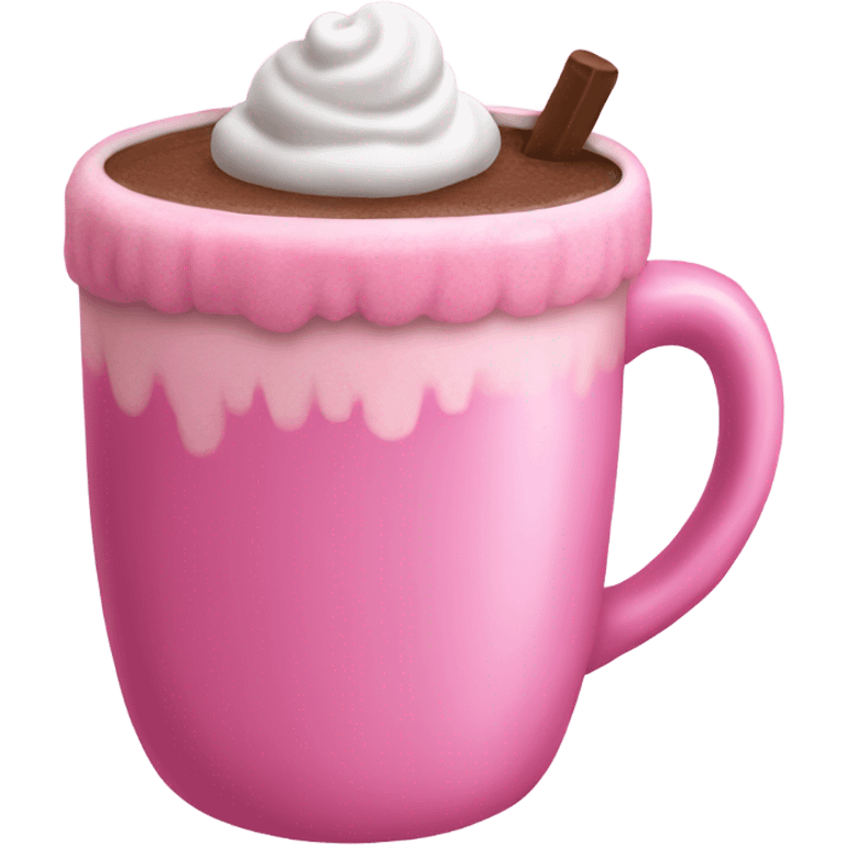 Pink hot chocolate emoji