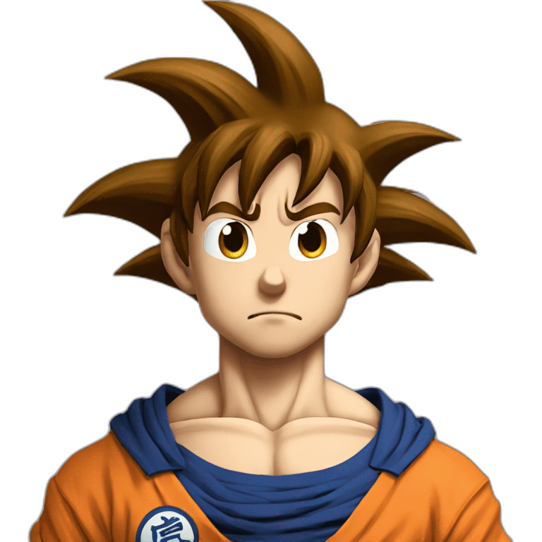 Sad smile goku emoji