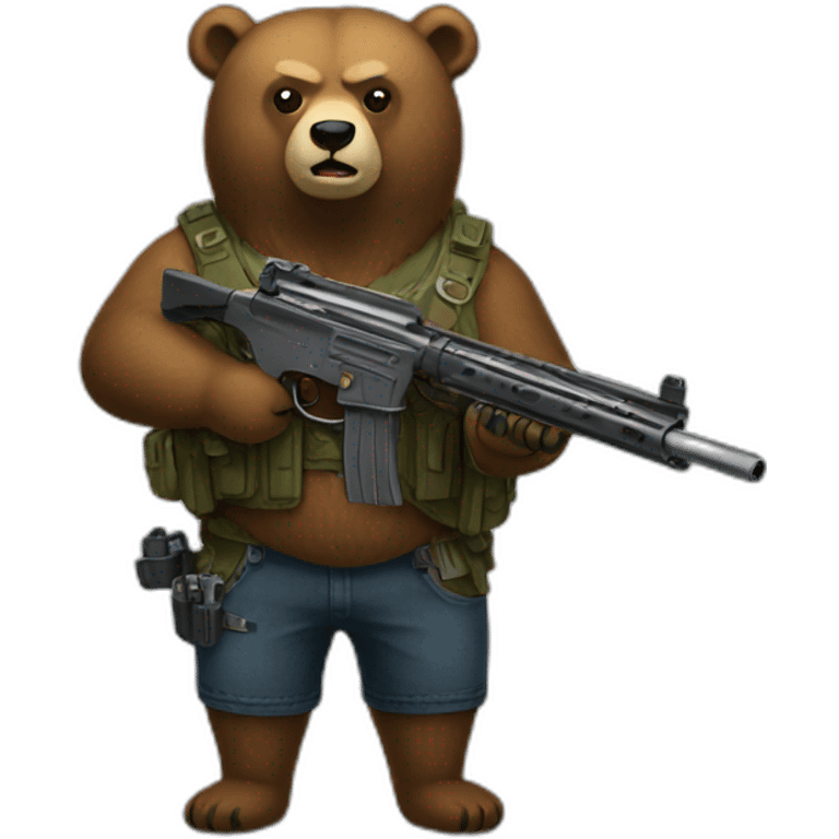 Bear with gun emoji