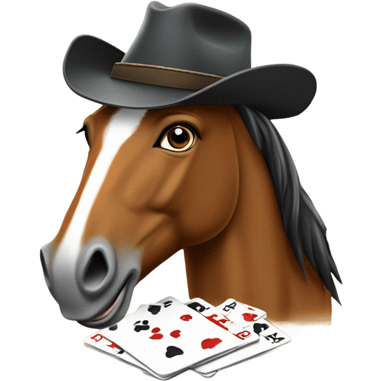 Horse playing poker emoji