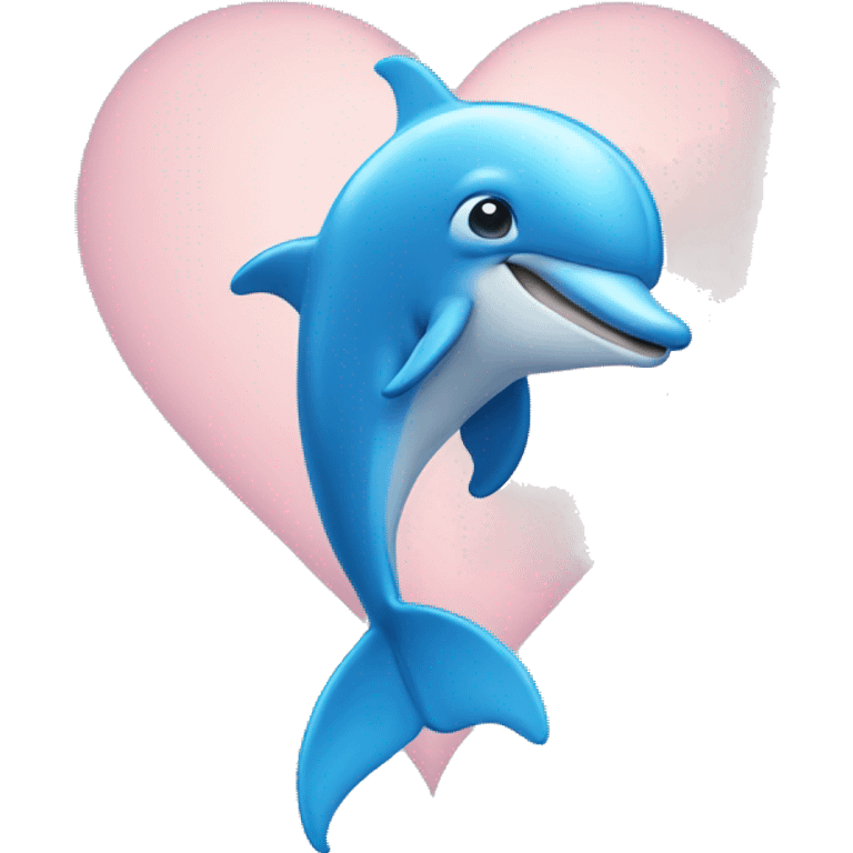 Dolphin blue heart emoji