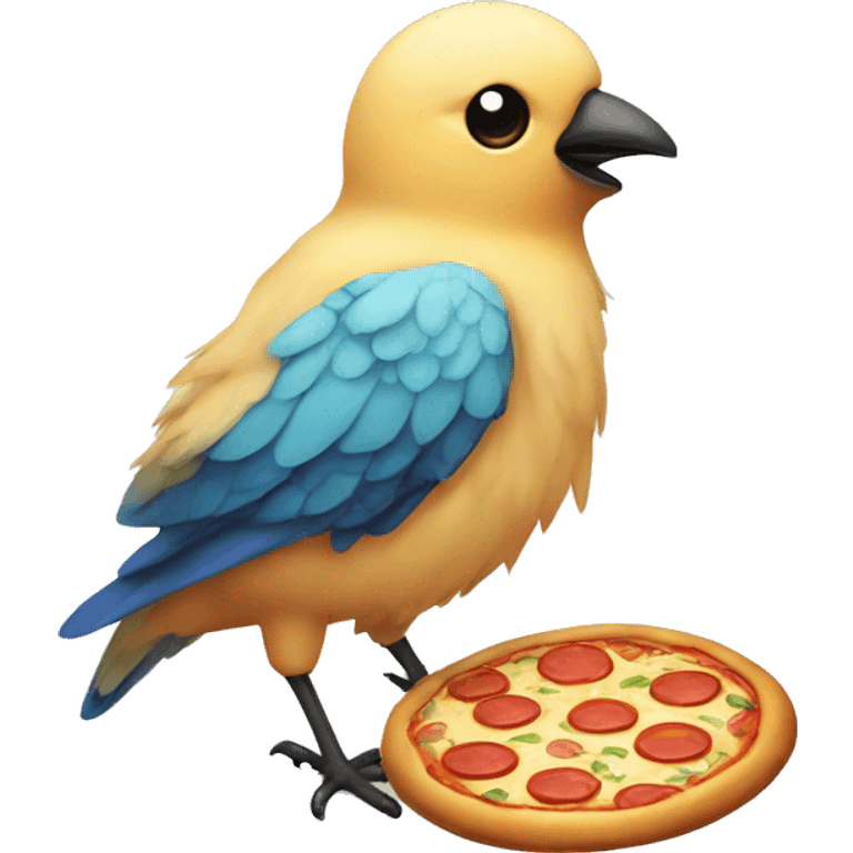 cute Bird with a small rounpizza emoji