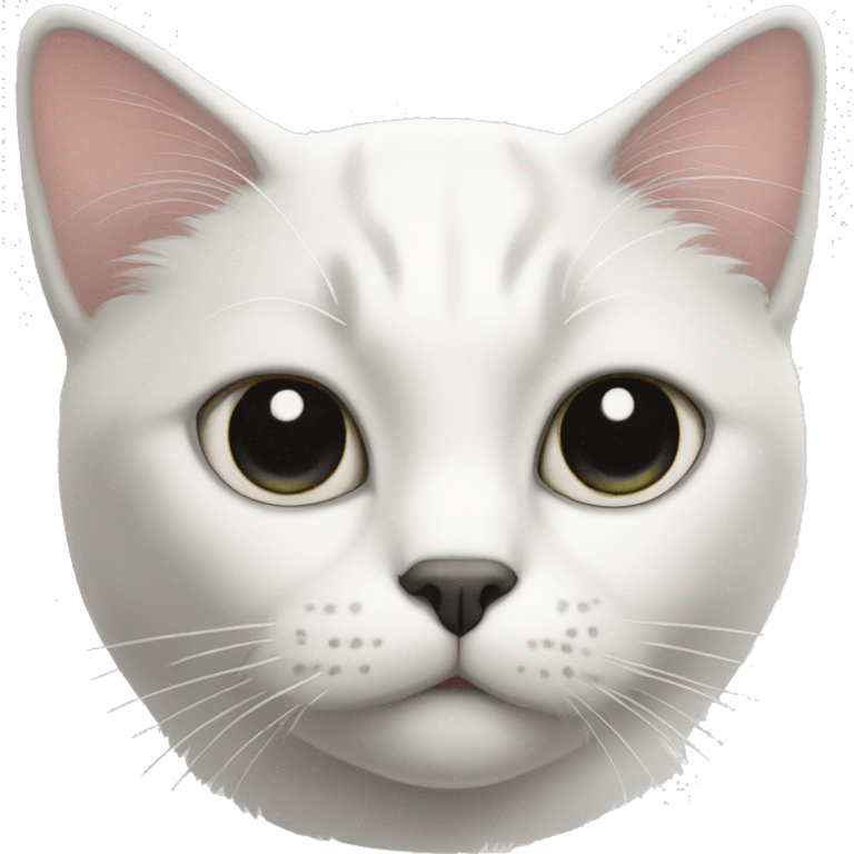 White cat with black eye patche emoji