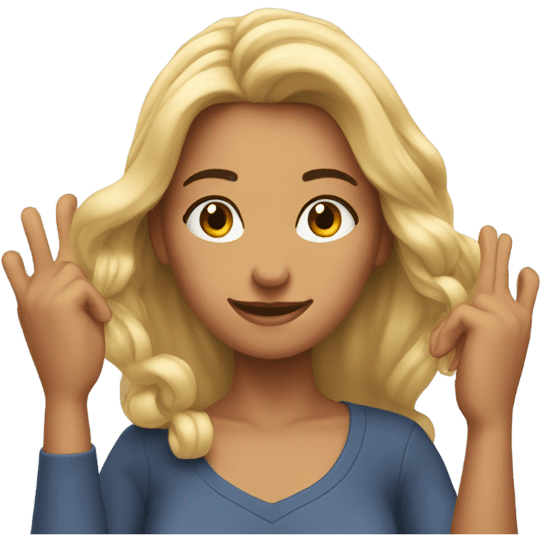 Female touching hair emoji