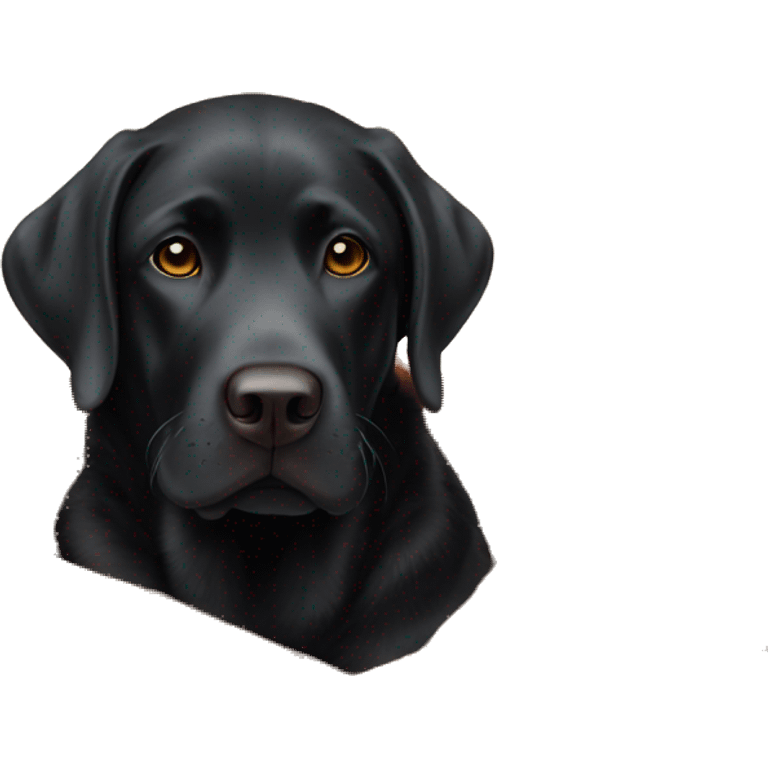 Black Labrador in cozy autumn blanket emoji