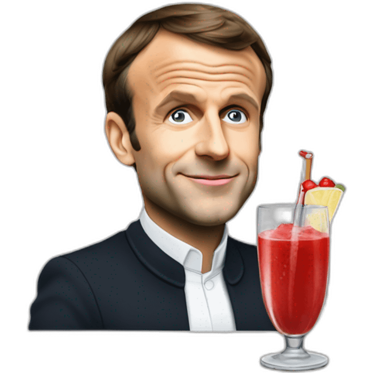 Emmanuel Macron avec une chicha emoji