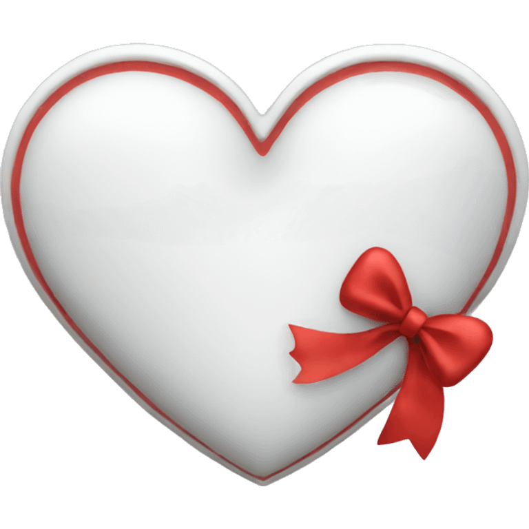 White heart with red bow emoji