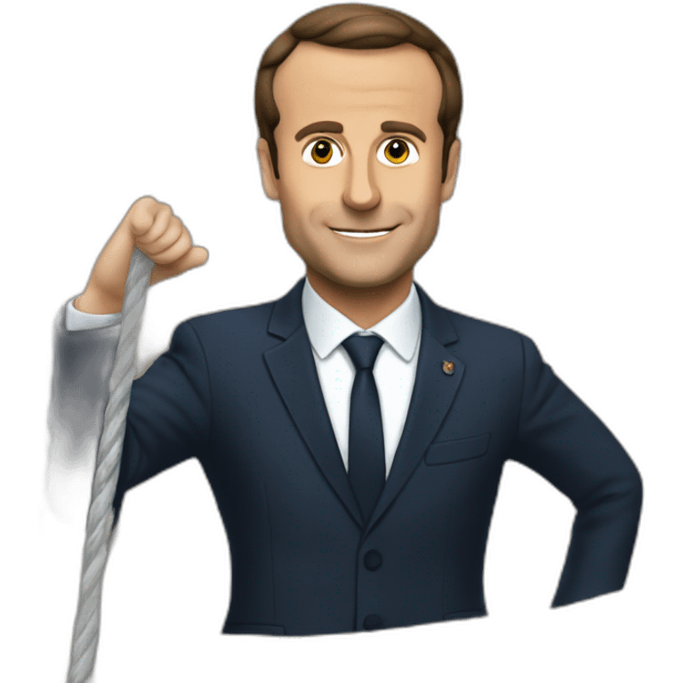 Macron sur une torue emoji