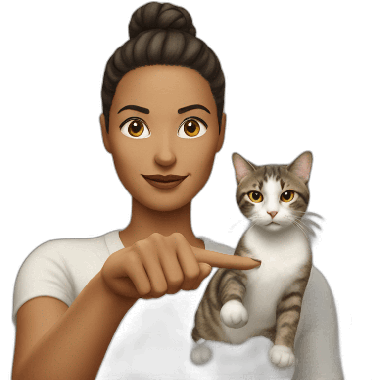 Woman Pointing at Cat Meme emoji