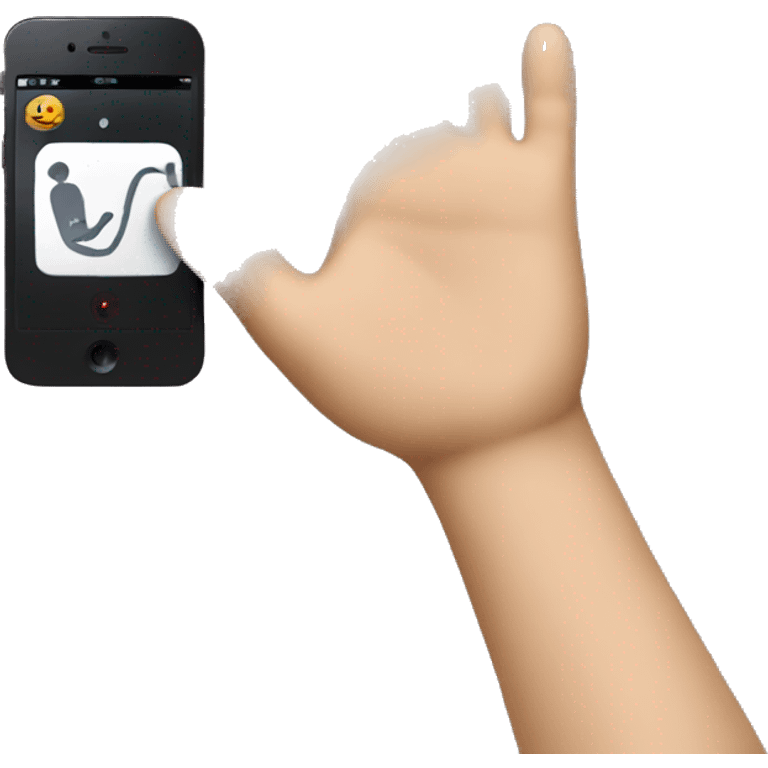 A hand with an iPhone recording  emoji