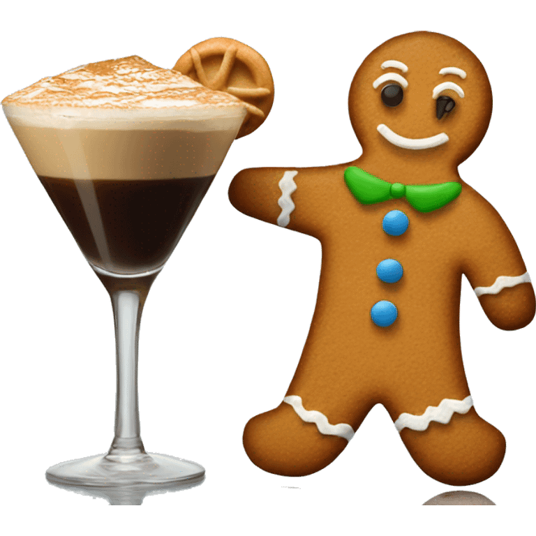 Gingerbread carrying an espresso martini emoji