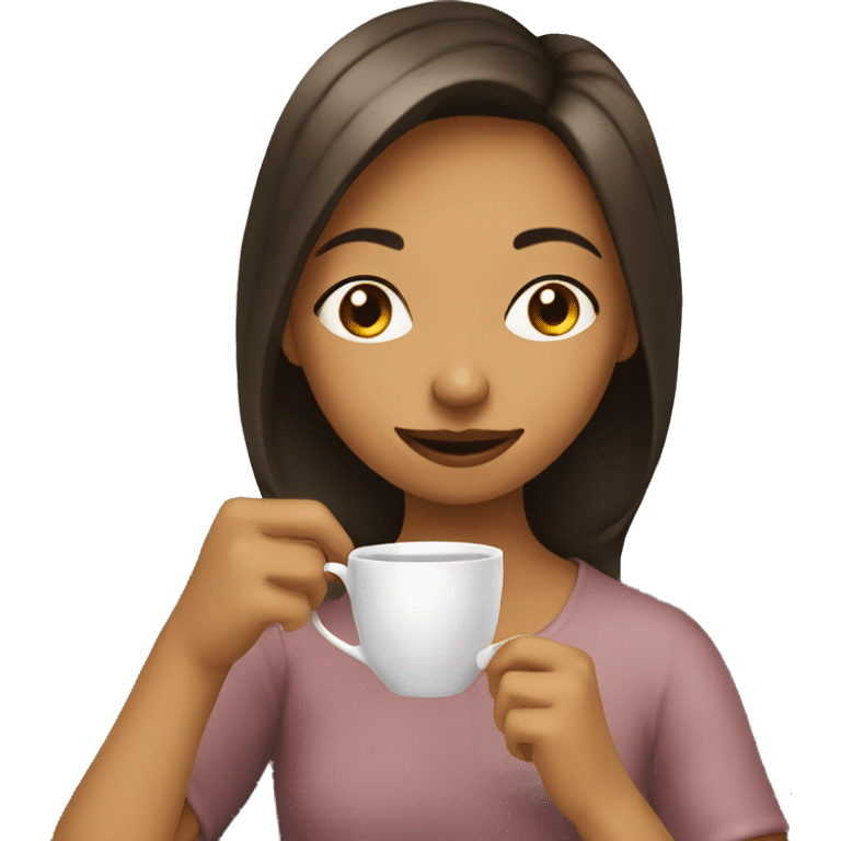 Girl sipping tea emoji