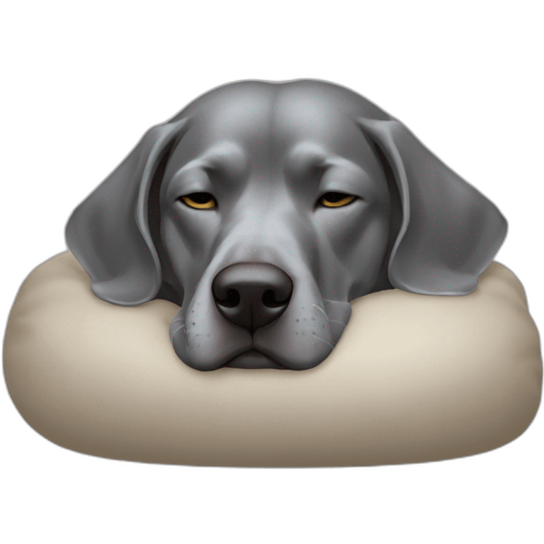 Braque de weimard qui dort en boule emoji