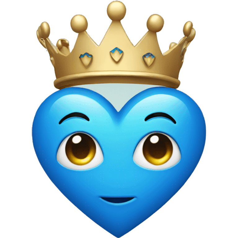 Blue heart with crown emoji