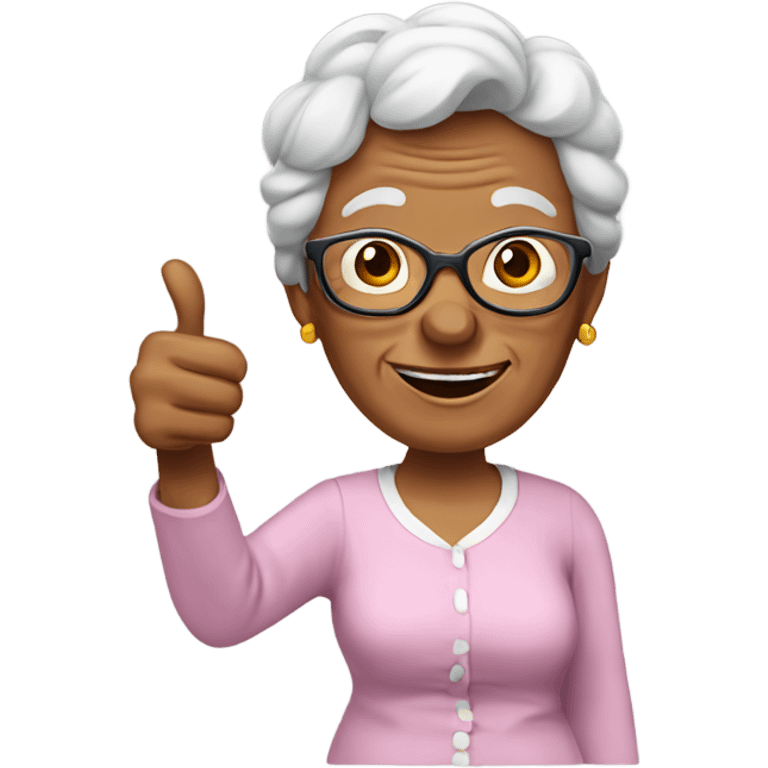 Grandma with thumbs up emoji