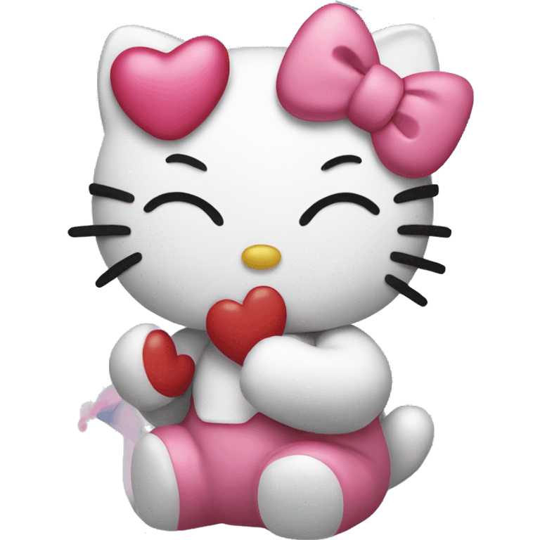 hello kitty blowing a kiss emoji