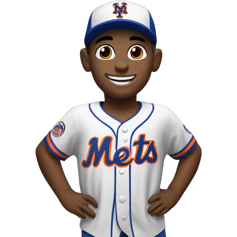 happy child in Mets Jersey  emoji