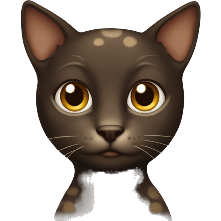 Dark brown cat with light brown spots emoji