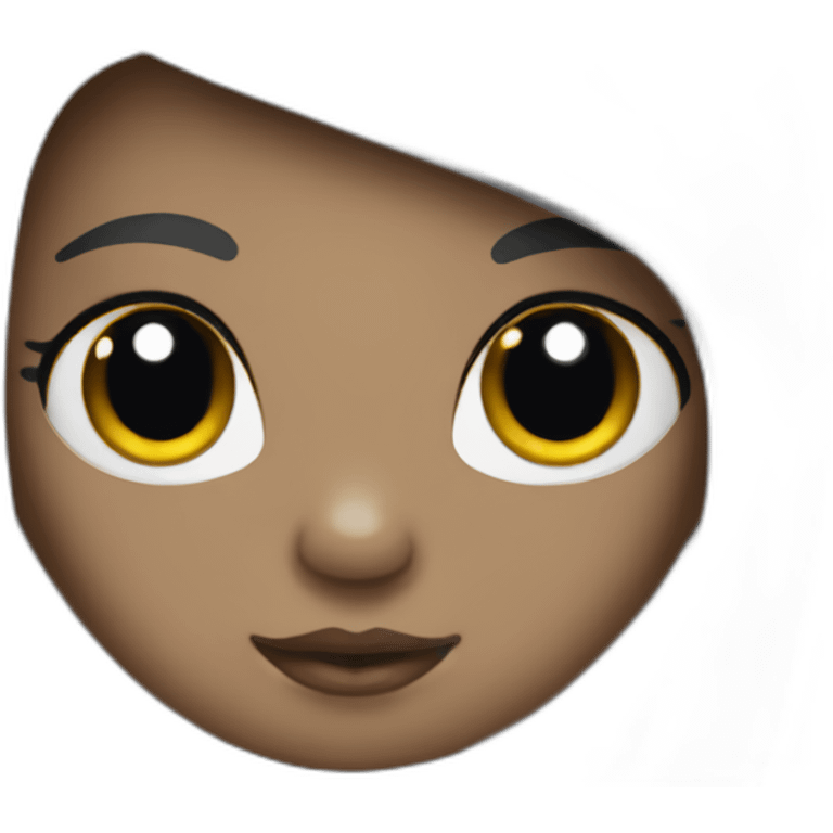 hello kitty with big eyes and black skin emoji