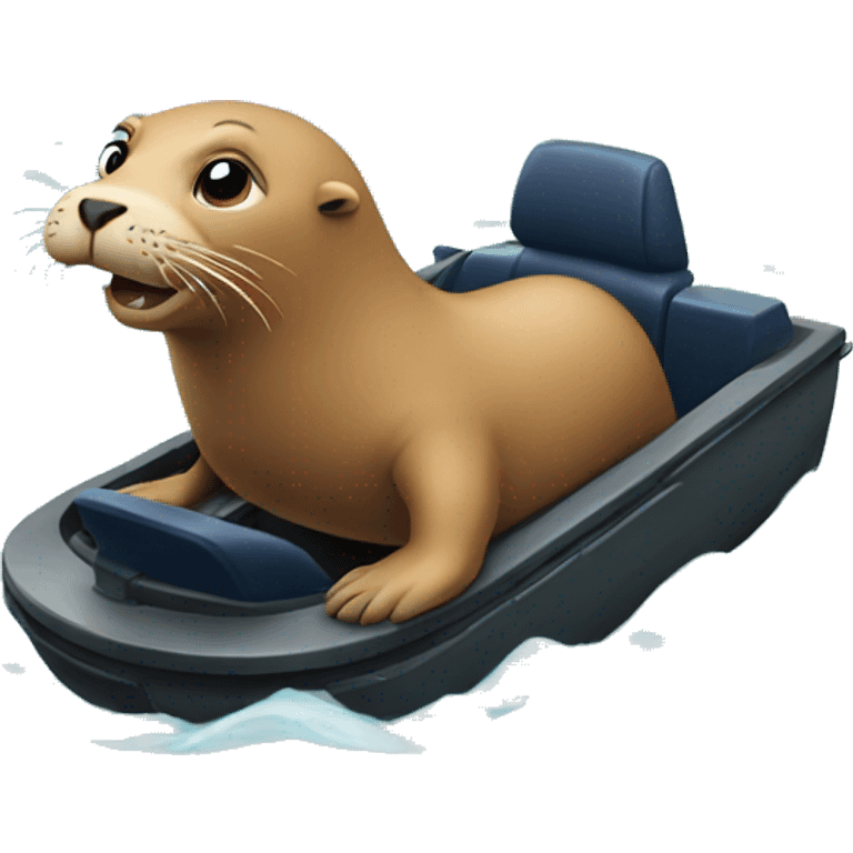 sea lion driving emoji